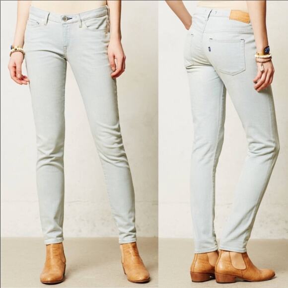 Anthropologie Made & Crafted Levi's Pins Skinny Sun Bleach Jeans - Picture 2 of 10